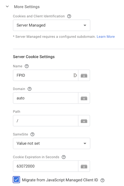 GA4 client settings FPID cookie